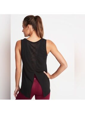 Old Navy Active | tie back mesh panel tank in blackjack